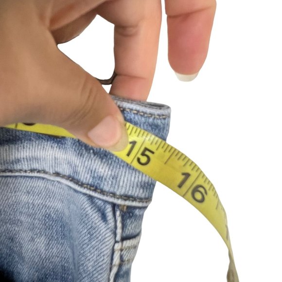 Shop Stevie Chicago Distressed Mid Rise Light Wash Jeans 11 - Picture 8 of 9